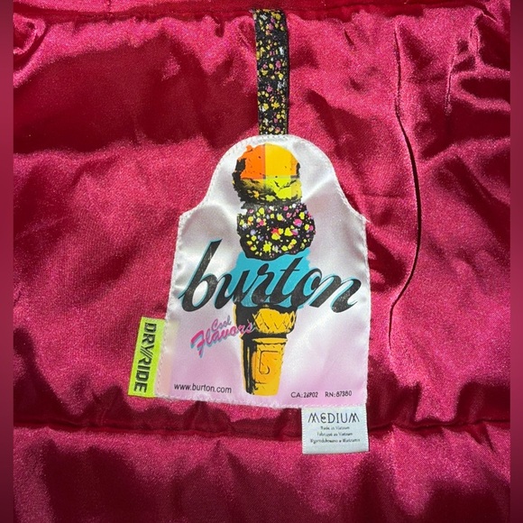 Burton Women’s Dry Ride Snowboard Ski Jacket Insulated Hooded Pink Size Med - Picture 8 of 9